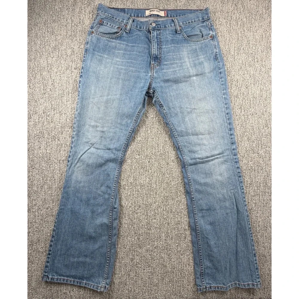Levi's 527 Bootcut Jeans Mens 36x32 Blue Denim Distressed Medium Wash